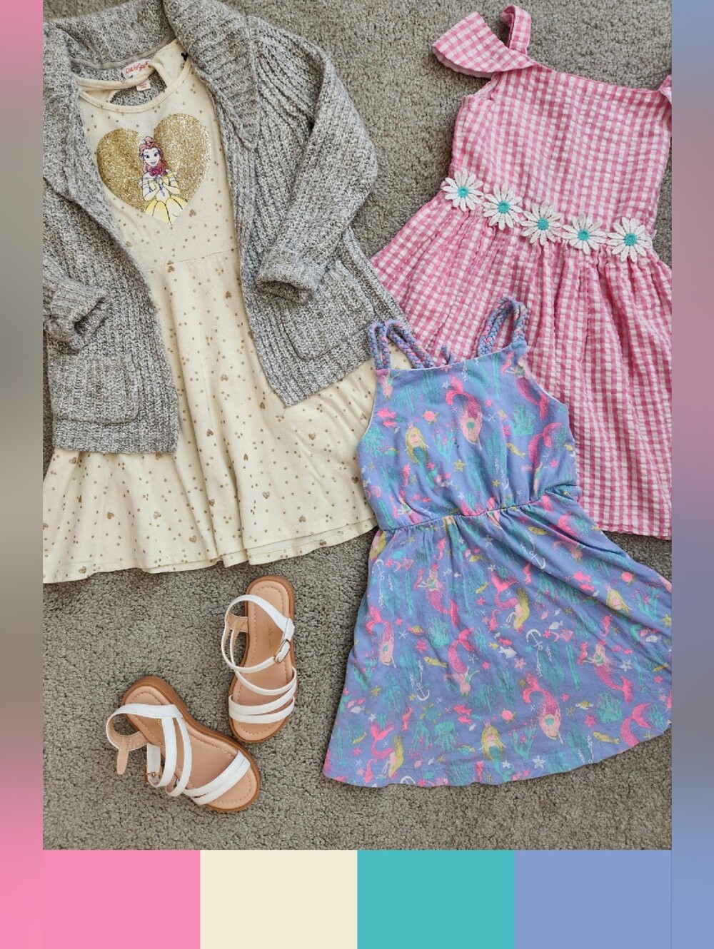 Girls 5T Mix & Match Bundle | Disney, Pastel, Princess, Dress Up | 4 Pieces